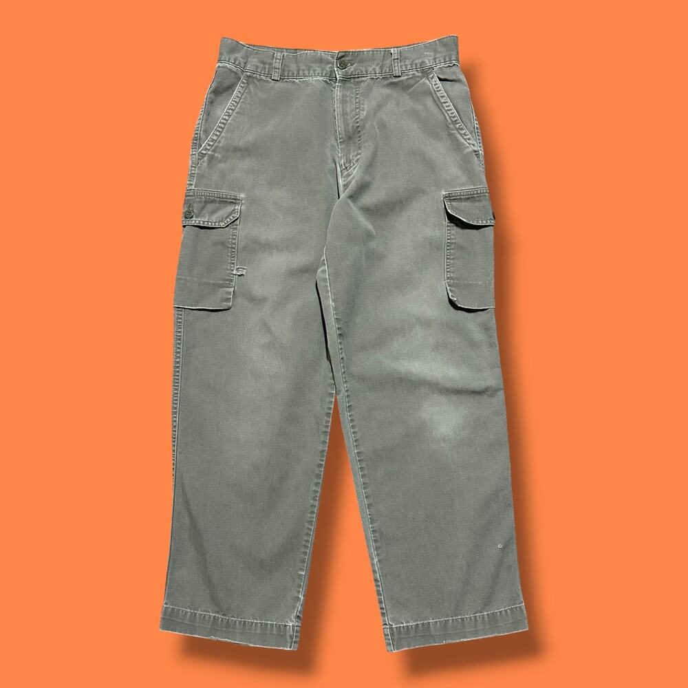 Vintage Sun Faded Pants Dockers Cargo Khakis Brown y2k Distressed Cotton 31x28